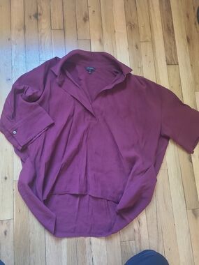 Banana Rebuplic Wine Collared Blouse
